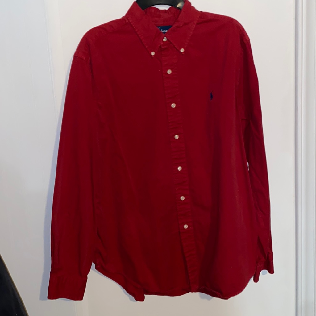 Red Polo Button Up